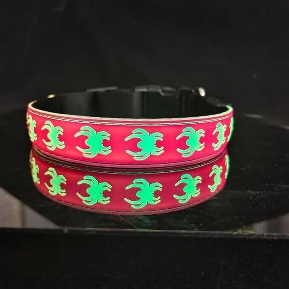 USB-C led Light up Dog Collar, 3D Design Comfortable and Soft Sp Pink - Picture 7 of 7
